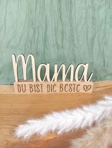 Muttertag Geschenk Geschenkidee Mama Muttertagsgeschenk Herz Klötzchendeko Holz - Bild 1 von 11