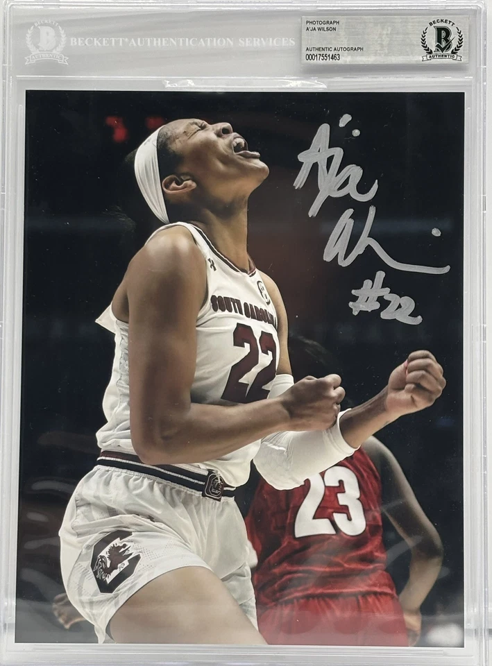 A’ja Wilson Signed 8x10 Photo BAS Beckett Slabbed Autograph SC Gamecocks Aces - Image 1 of 1