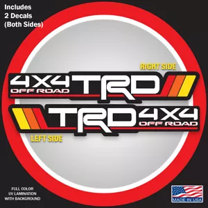 Tri-Color TRD 4X4 Off-Road Bedside Decal Vintage Color for Toyota Tacoma Lovers - Bild 1 von 11