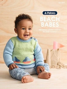 PATONS - BEACH BABES PATTERN BOOKLET #8019 6 Knitted Designs Sizes 0-18Mths - Picture 1 of 11