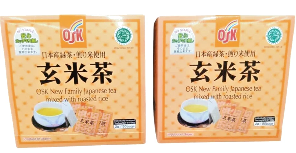 OSK New Family JAPANESE Tea Mixed With Roasted Rice ( 2 packs X 50 teabags ) - Image 1 of 4