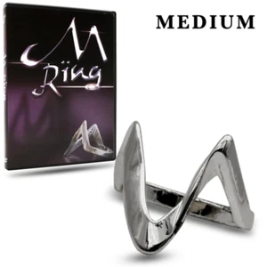 M RING Magic Trick Silver Medium Size 9 + DVD Ultimate Hold Out Device Vanishing - Picture 1 of 1