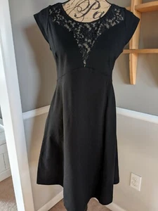 Jessica Simpson Maternity Black Lace Detail Short Sleeve A-Line Dress Size M - Picture 1 of 10