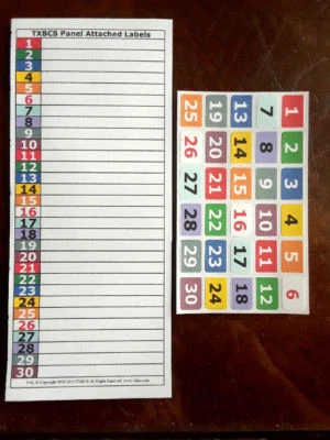 Color-Coded 30 Position Adhesive Circuit Breaker Box Electric Panel Label Set  - Image 1 of 2