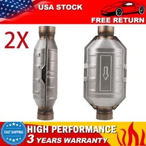 2Pcs For Chevy Silverado 1500 GMC Ford 2.5" Universal Cat Converter 83166  - Picture 1 of 13