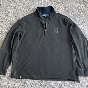 Vtg Ralph Lauren Polo Mens XL 1/4 Zip Fleece Pullover Jacket Polartec Black - Picture 1 of 7