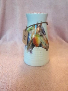 Dean Crouser 7" Pferdekopf Vase großer Himmel Schnitzer Keramik Etikett - Bild 1 von 10