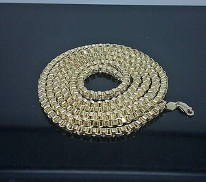 10k Yellow Gold Chain Men's Byzantine Necklace 28 Inch Lobster 3.5 mm, REAL,Rope - Picture 1 of 5