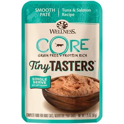 Wellness CORE Tiny Tasters Grain Free Tuna Salmon Wet Cat Food Pouch 12 Pack - Image 1 of 4