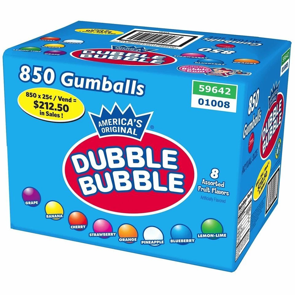 Dubble Bubble DUB-BUB-17 Gumballs - 850 Count