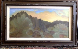 Ölgemälde Südwest Landschaft Wächter Felsen groß gerahmt Original - Bild 1 von 9