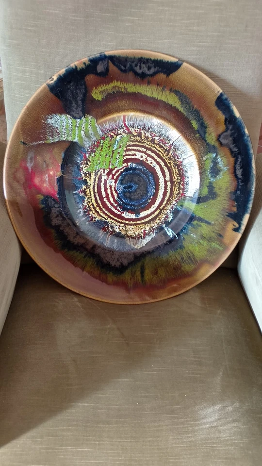 ISTITUTO D'ARTE FAENZA GRANDE PIATTO IN CERAMICA ANNI 60 DIAMETRO 48 - Immagine 1 di 4