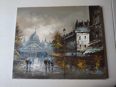 VTG, Impressionist, City Scene, Oil Painting, Original, Signed, OOAK, 24 x 20 - Image 1 of 4