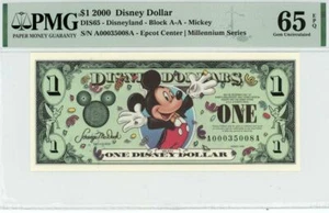 2000 $1 Disney Dollar Mickey Millennium Series PMG 65 EPQ (DIS65) - Picture 1 of 2