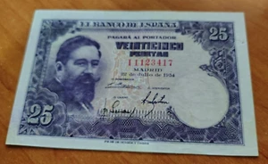 BILLETE ESPAÑA DE 25 Pesetas 1954 – Pick 147.- S/C .- ES EL DE LAS FOTOS.-(ORIGI - Imagen 1 de 2