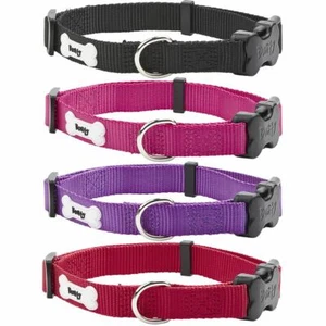 Adjustable Soft Strong Fabric Dog Puppy Pet Collar with Buckle and Clip for Lead - Picture 1 of 5