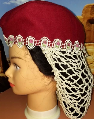 Gorra Glengarry Años 1860 Estilo Mujer Lana Roja Guerra Civil Reproducción Talla Med 22" Foto 1 de 4