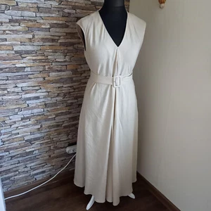 Hallhuber, Sommerkleid, Größe 40, Viskose/Leinen, beige - Bild 1 von 2