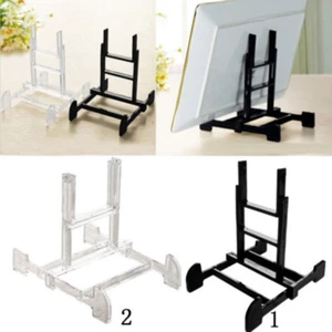 Black/ Clear Display Easel Plate Stand Bowl Picture Frame Photo Pedestal Holder - Picture 1 of 15