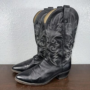 Botas de Vaquero Dan Post De Colección Para Hombres 10 D Cuero Negro Vaquero Occidental 2110 EE. UU. - Imagen 1 de 10