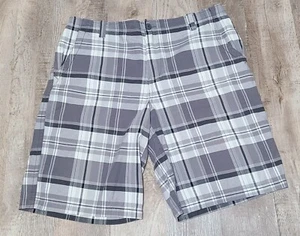 Pantalones cortos Aeropostale para hombre talla 38 gris y blanco a cuadros - Imagen 1 de 3