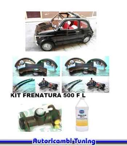 Kit Freni Frenatura per FIAT 500 F L Ganasce Tubi Cilindretti Pompa EPOCA - Foto 1 di 1
