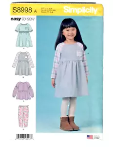 Simplicity S8998 Child Sportswear Dress, Top & Pants Sz 3-8 Sewing Pattern EASY - Picture 1 of 4