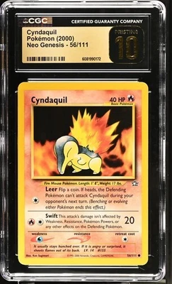 Cyndaquil 56/111 - Pokémon Neo Genesis CGC 10 Pristine - Image 1 of 3