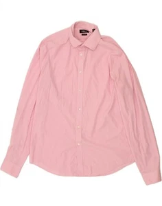 DKNY Mens Slim Fit Shirt Size 16 1/2 Large Pink Check Cotton CM79 - Picture 1 of 3