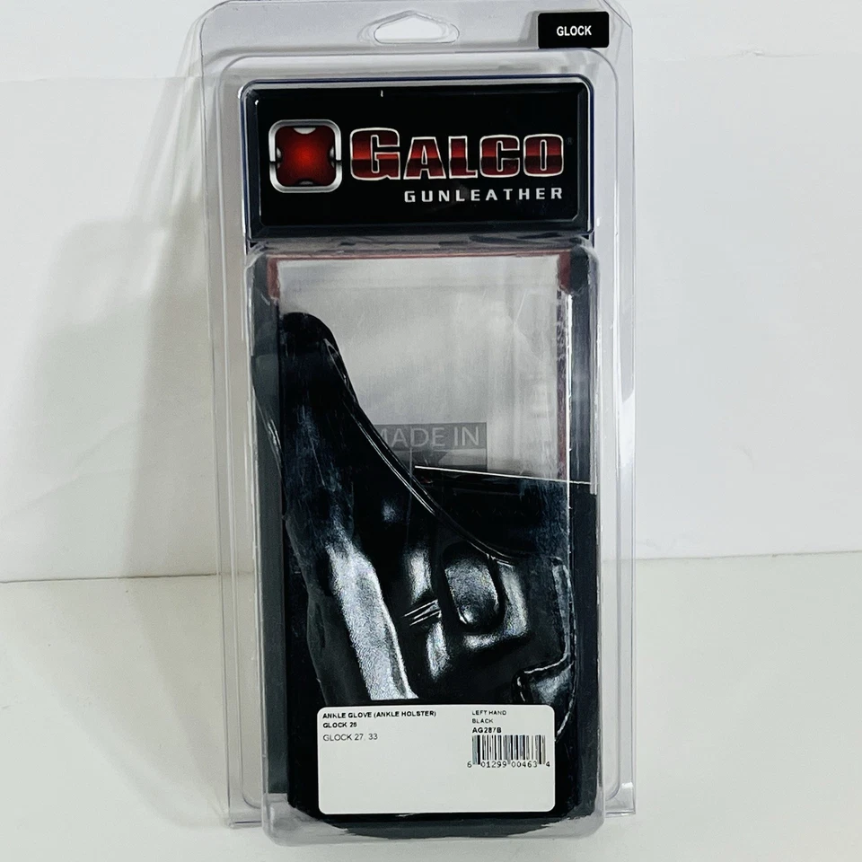 Galco Ankle Glove Black for Glock 26 Left Ag287b