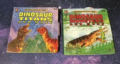 Vintage 90s Dinosaur Flip Ups Board Book Lot of 2 Honey Bear Books - Image 1 of 4