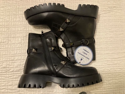 NUEVO EN CAJA VANELi Zinky Cuero Tachonado Cremallera Botines Mujer Talla 8 M Botas de Moto Foto 1 de 4