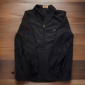Vintage Alligator Lacoste Large Navy Blue Windbreaker Track Jacket XL - Picture 1 of 6