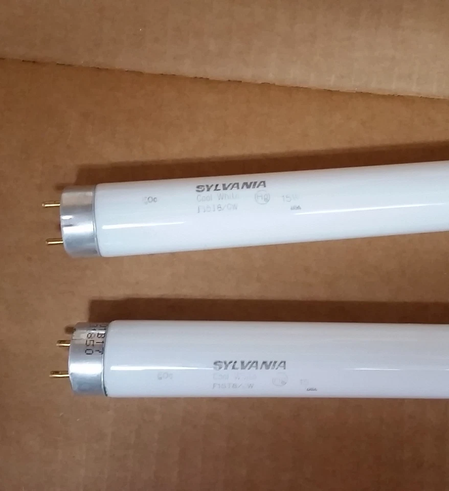SYLVANIA F15t8/cw Cool White Fluorescent Tube T8 Bulbs 15 Watt
