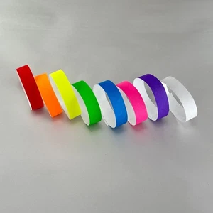 Bulk Lot – 15 Boxes Tyvek Wristbands ¾"x10" (500/Box) – 6 Neon Colors - Picture 1 of 8