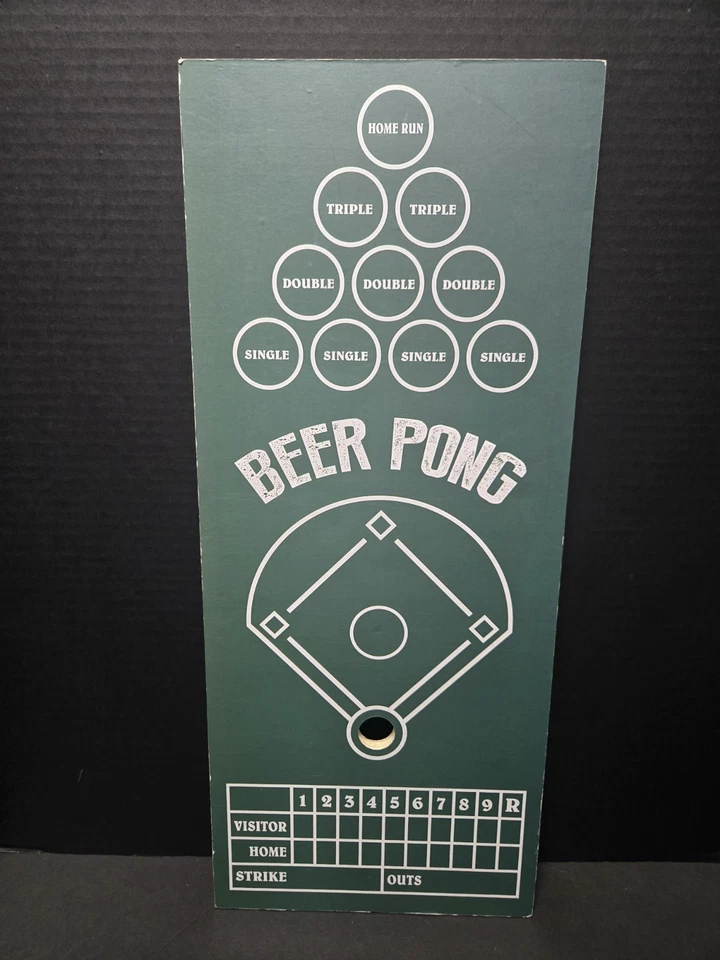 The Beer Pong Champions Court Club Baseball Drinking Game Board - Image 1 of 4