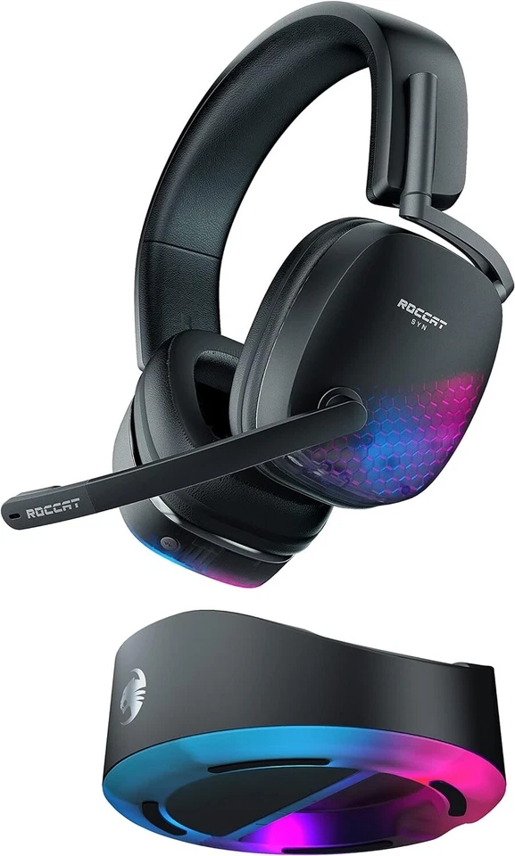 Roccat Syn Max Air Kabelloses RGB PC Gaming Headset 3D Audio & Docking-Station - Bild 1 von 1