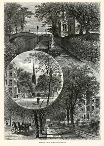 Brooklyn Straßenszenen, New York, Historisches Amerika 1872 Antik Gravur - Bild 1 von 4