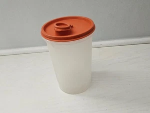Tupperware Quart Size Vintage Clear Container #321 W/ Orange Pour Lid #564 - Picture 1 of 4