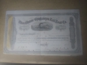 Utica Clinton And Binghamton Railroad Co. Company Aktien Aktien 1886 Zertifikat - Bild 1 von 8