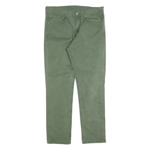 Pantalones LEVI'S Para Hombres Ajustados Verde Mezcla de Algodón Cremallera W34 L30 Elegante Ropa Informal - Imagen 1 de 6