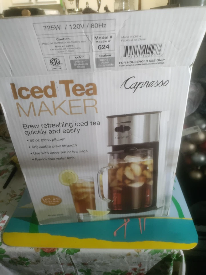 NUEVO EN CAJA Máquina de té helada Capresso 624 ACERO INOXIDABLE BLANCO  Foto 1 de 1