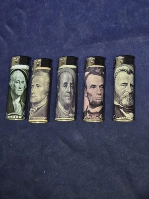 5 WINLITE Lighter 5 Money Presidents,  Butane Lighters - Image 1 of 4