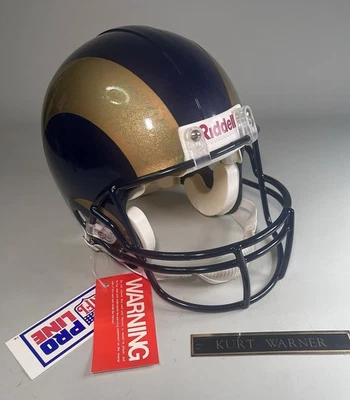Casco Kurt Warner St. Louis Rams Riddell Proline VSR-4 estilo juego firmado - descolorido Foto 1 de 4