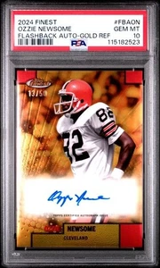 2024 Topps Finest Ozzie Newsome Flashback Auto Gold Refractor/50 PSA 10 BROWNS - Imagen 1 de 2