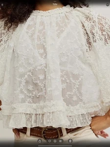 Free People Carly Cape Top Size Large, Ivory rrp £140 Nwt - Picture 1 of 7
