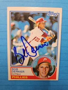 Tarjeta autografiada firmada por Topps 1983 Bob Dernier #43 Phillies - Imagen 1 de 3