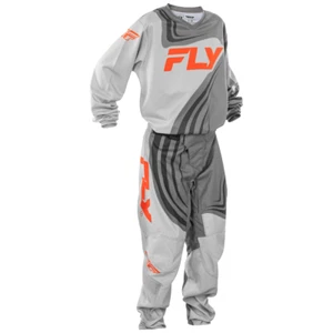2025 Fly Racing F16 F-16 MX Race Kids Motocross Kit Gear Grey Orange Youth - Picture 1 of 4