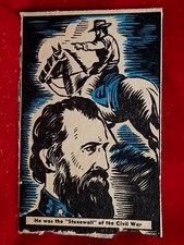 1937 D146 STONEWALL JACKSON Thrilling Moments Donut Corp. vtg 30s Strip Card