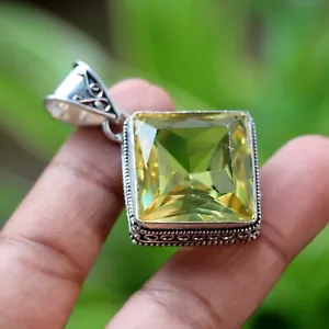 Lemon quartz Pendant Lemon Quartz Jewelry Quartz Jewelry Handmade Jewelry Yellow - Picture 1 of 14